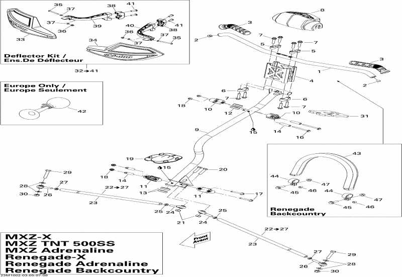 Ski Doo MX Z X 600HO ETEC, 2010 - Steering