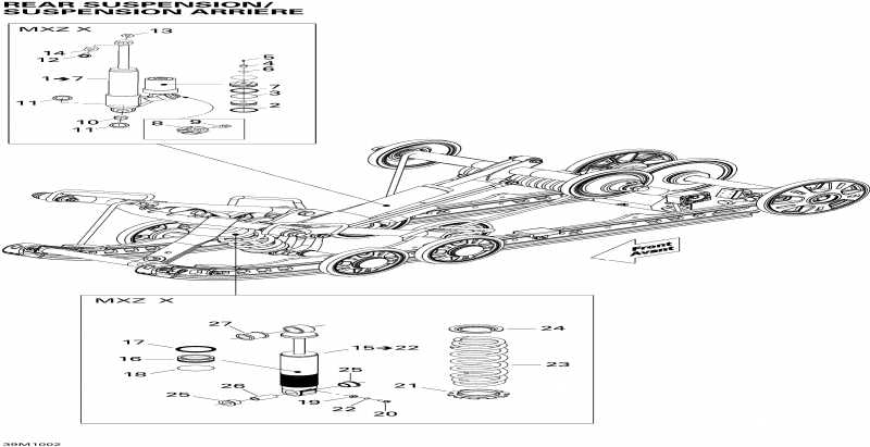 snowmobile Skidoo  MX Z X 800R PTEK, 2010 -   Shocks