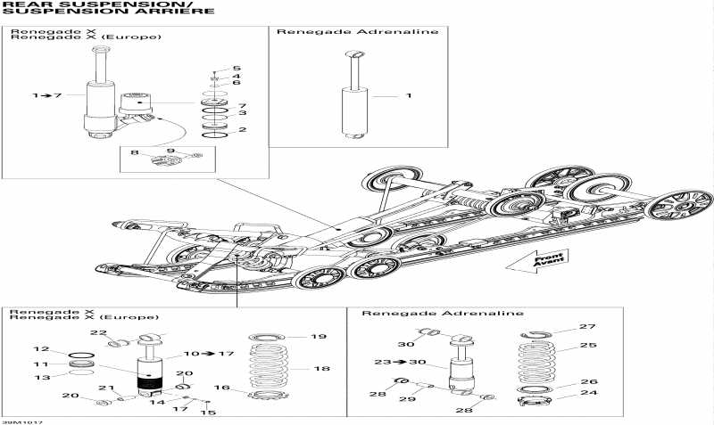 snowmobile  Renegade Adrenaline 1200, 2010  - Rear Suspension Shocks Adr