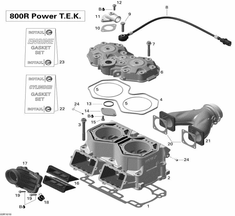 snowmobile Skidoo Renegade BackCountry 800R PTEK, 2010 ������ - Cylinder And Cylinder Head