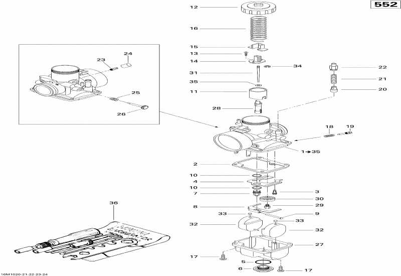 snowmobile Ski Doo  Renegade Sport 550F, 2010 - Carburetor