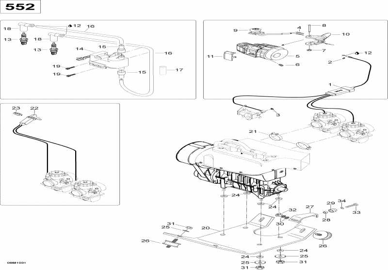 snowmobile  Skandic SUV 550F, 2010  - Engine And Engine Support