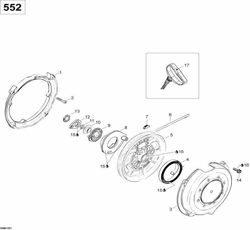 snowmobile Skidoo Skandic SUV 550F, 2010 - Rewind Starter