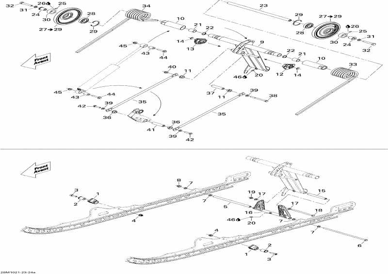 snowmobile Ski Doo Skandic Tundra, STD, SPORT, LT, 2010  - Rear Arm Std & Sport