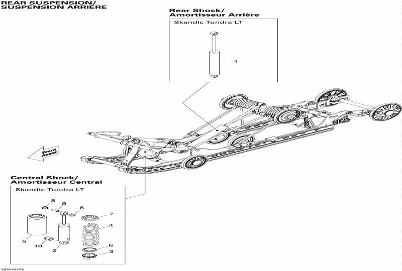 Skidoo Skandic Tundra, STD, SPORT, LT, 2010 - Rear Suspension Shocks Lt