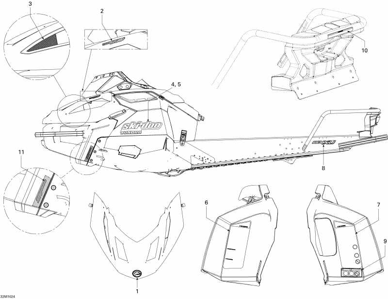 snowmobile  Skandic Tundra, STD, SPORT, LT, 2010  - Decals