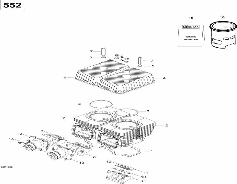 snowmobile Skidoo Skandic WT 550F, 2010 - Cylinder And Cylinder Head