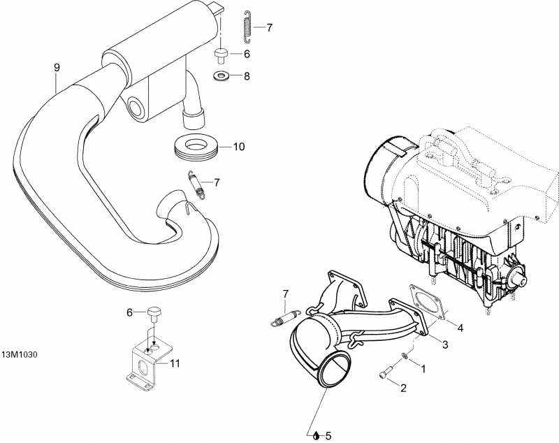 snowmobile Skidoo  Skandic WT 550F, 2010 - Exhaust System