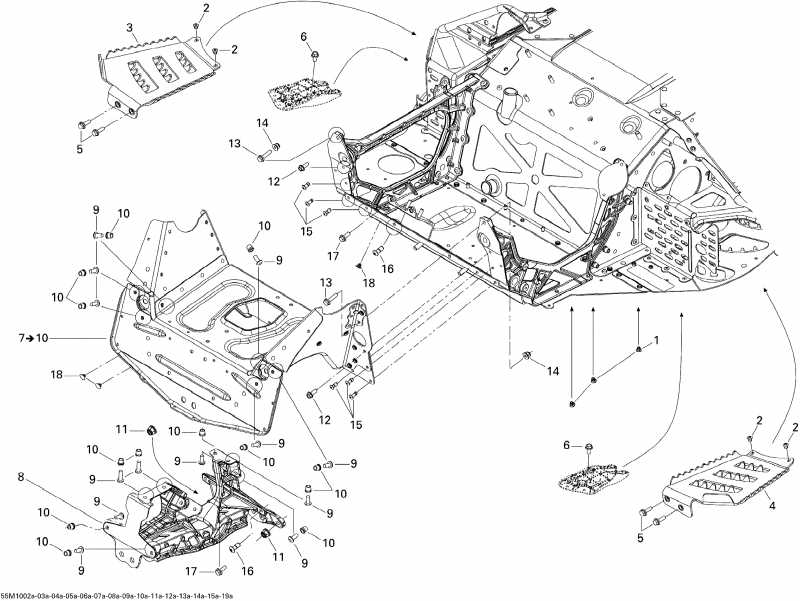 �������� SKIDOO ����������� Summit Everest 800R PTEK, 2010 - Frame And Components 1
