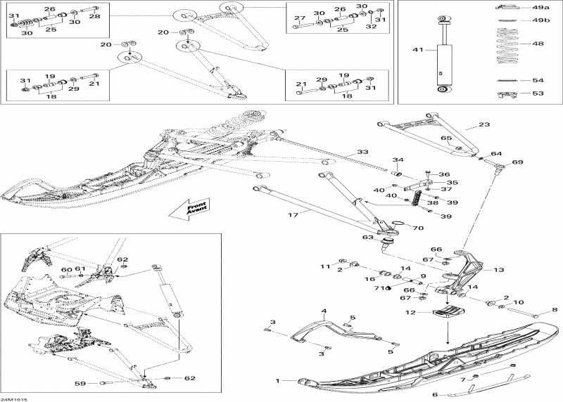 snowmobile Skidoo - Front Suspension And Ski