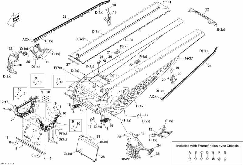 snowmobile Skidoo - Frame