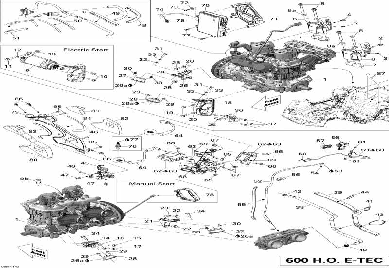 snowmobile Skidoo Expedition LE 600HOETEC XU,2011 - Engine And Engine Support