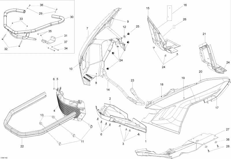  BRP SkiDoo Expedition SE 1200 XU, 2011  - Bottom Pan