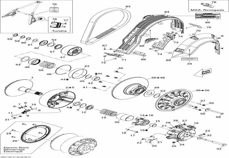 snowmobile Skidoo - Pulley System