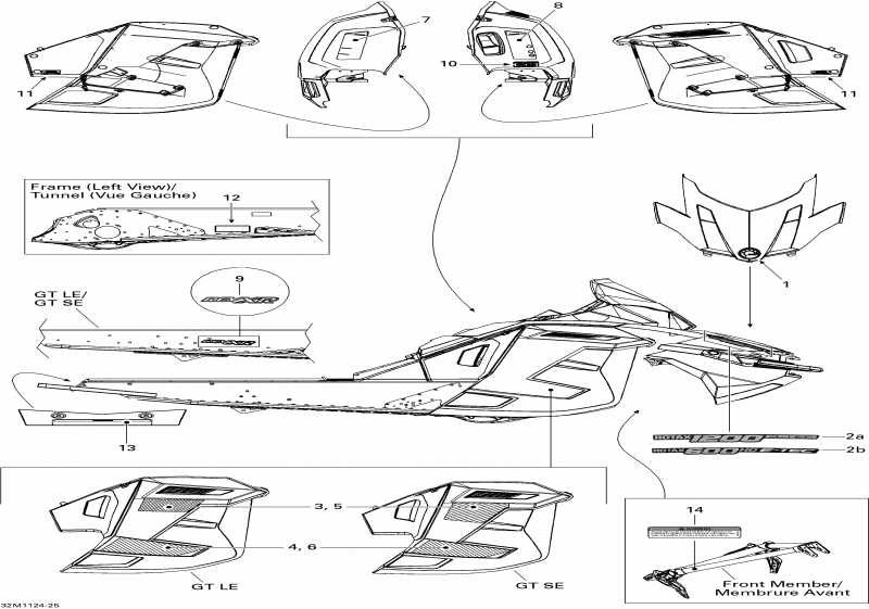 BRP SkiDoo Grand Touring LE & SE 1200 XR, 2011  - Decals Se