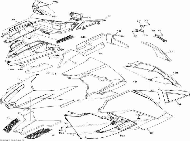 snowmobile Skidoo  Grand Touring LE & SE 1200 XR, 2011 - Hood