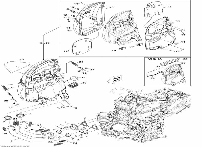 Skidoo Grand Touring Sport 600ACE, 2011  - Exhaust System