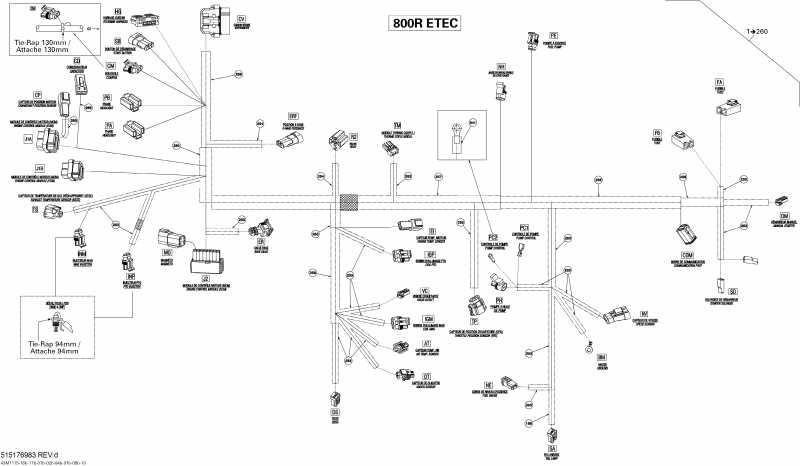 Ski-doo  MX Z TNT 800R ETEC, 2011 - Electrical Harness 800r Etec