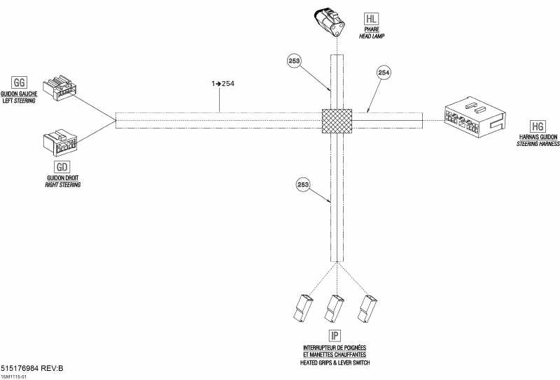 snowmobile Ski-doo MX Z X-RS 600HO ETEC, 2011  - Steering Wiring Harness