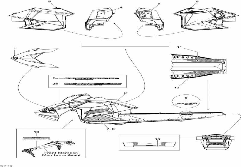 snowmobile  MX Z X 600HO ETEC, 2011 - Decals 600hoetec