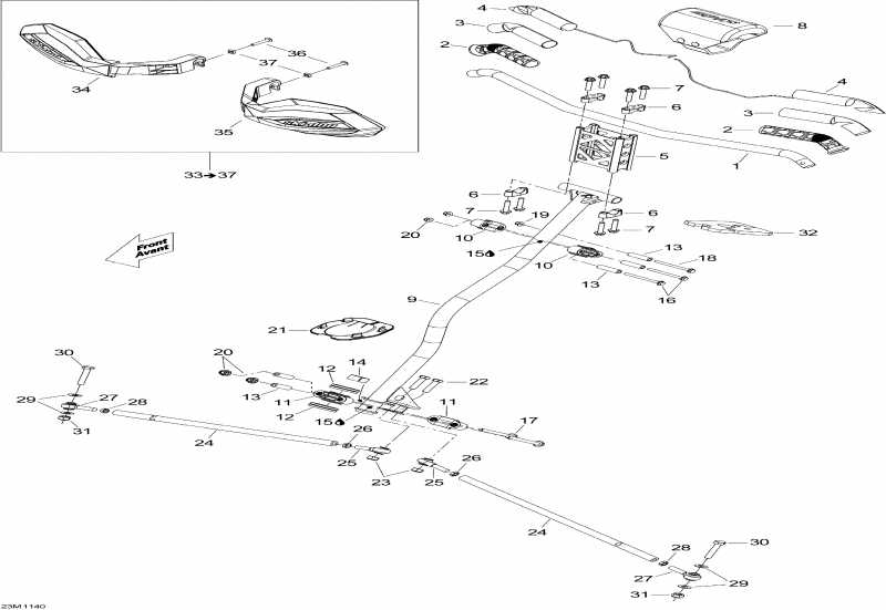snowmobile ski-doo ����������� MX Z X 600RS, 2011 - Steering