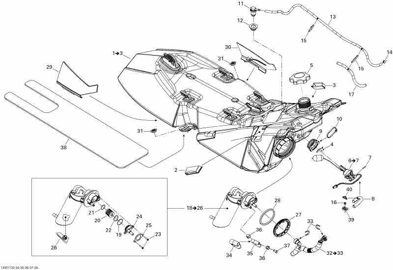 snowmobile Ski Doo MXZ Sport 600ACE, 2011 - Fuel System