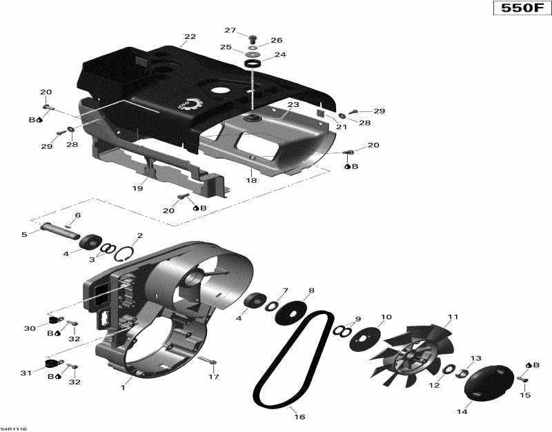  SKIDOO MXZ TNT 550F XP-FAN, 2011  - Fan & Cylinder Cowls