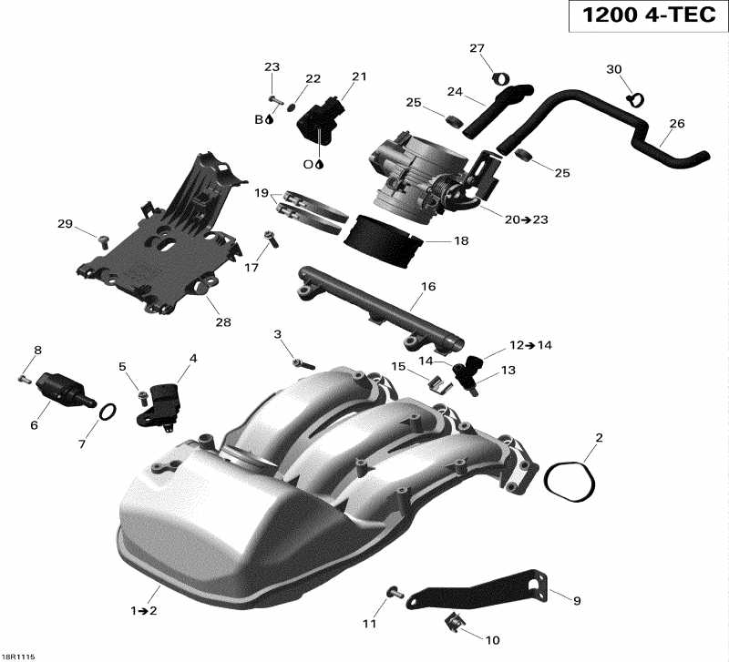  Ski-doo  MXZ X & TNT 1200 XR, 2011 - Air Intake Manifold And Throttle Body