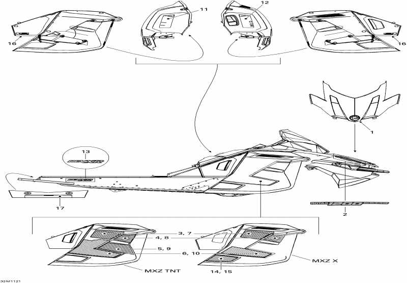 snowmobile  MXZ X & TNT 1200 XR, 2011  - Decals Tnt