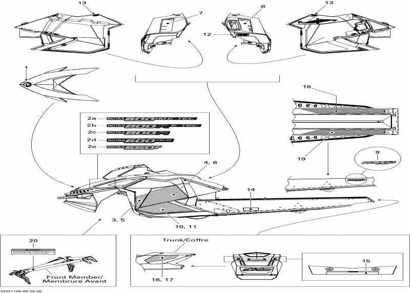 snowmobile ski-doo Renegade Adrenaline 600HO ETEC, 2011 - Decals 600hoetec