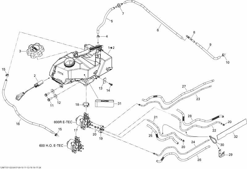 snowmobile  Renegade Adrenaline 800R ETEC, 2011 ������ - Oil System 800retec