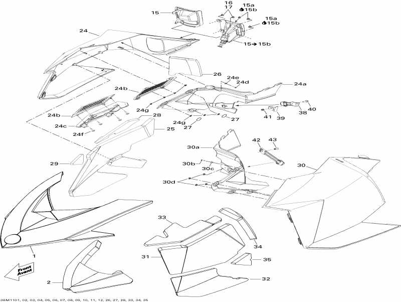 snowmobile Skidoo Renegade Adrenaline 800R ETEC, 2011 - Hood