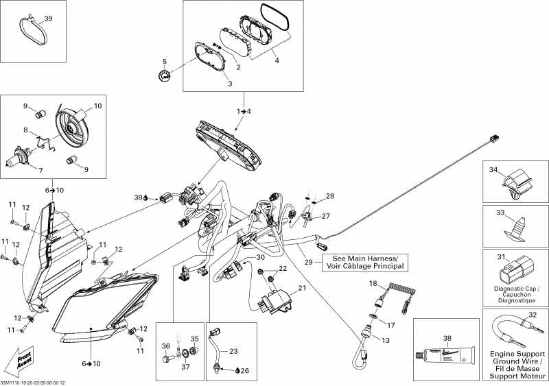 snowmobile Ski-doo Renegade ADRENALINE 800R PTEK, 2011  - Electrical System