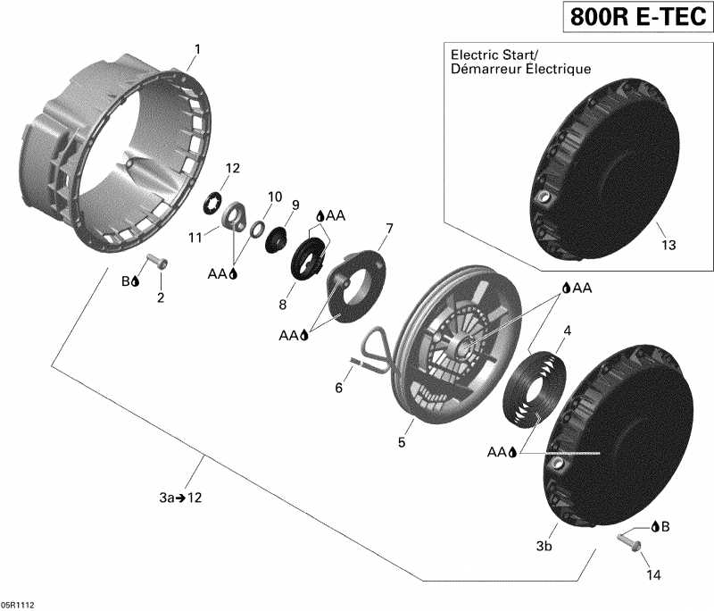 snowmobile  Renegade BackCountry, BackCountry X 800R ETEC, 2011  - Rewind Starter