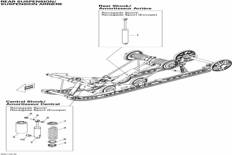 snowmobile Ski-doo  Renegade Sport 550F XP-FAN, 2011 - Rear Suspension Shocks