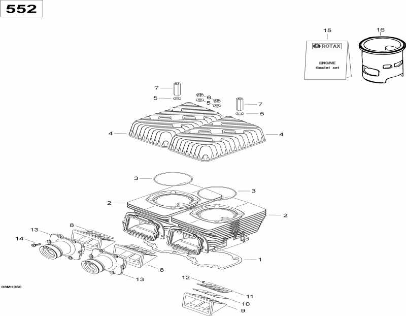 Skidoo Skandic WT 550F YetiII, 2011  - Cylinder And Cylinder Head