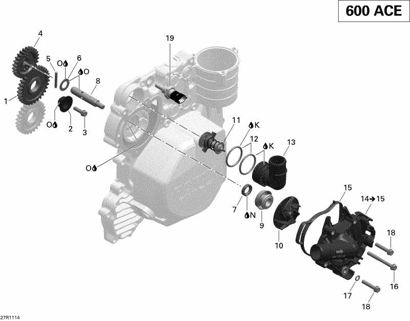  SkiDoo  Skandic WT 600 ACE XU, 2011 - Engine Cooling