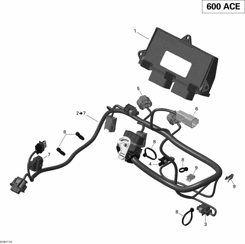 snowmobile Skidoo - Engine Harness And Electronic Module