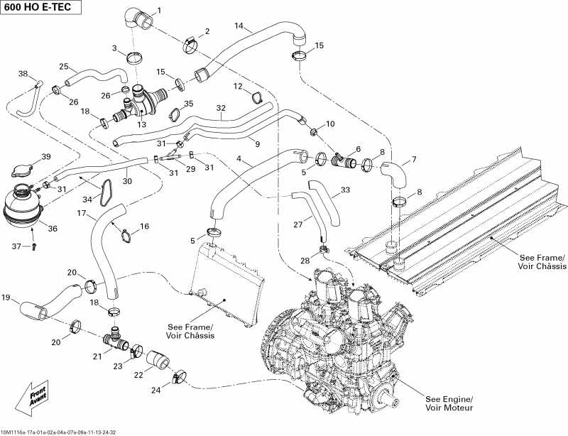 Skidoo Summit EVEREST 600HO E-TEC, 2011  - Cooling System 600ho Etec