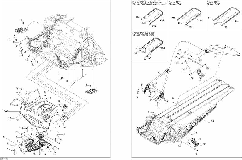  ski-doo Summit EVEREST 800R P-TEK, 2011 - Frame And Components