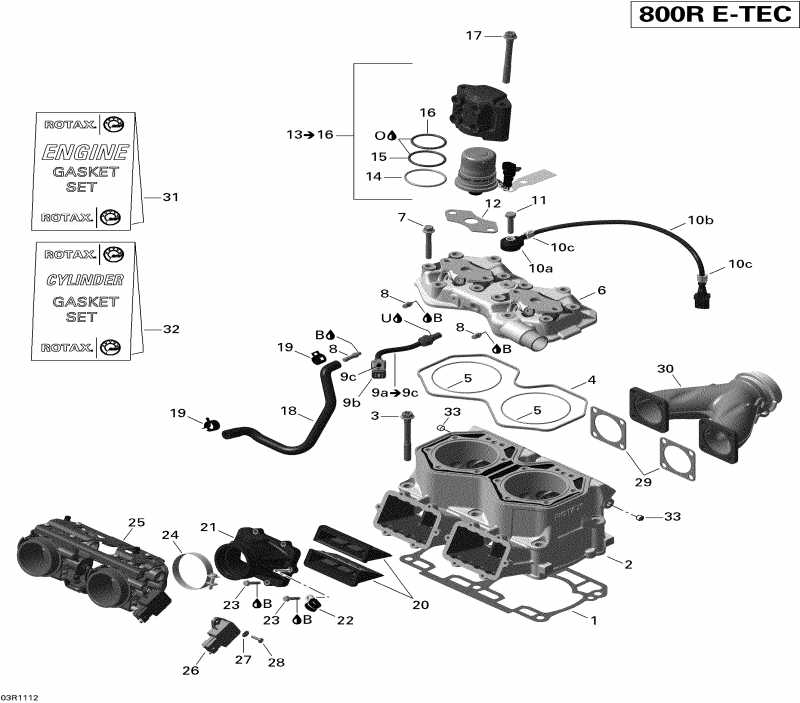    Summit X 800R E-TEC, 2011 - Cylinder And Injection System (summit)
