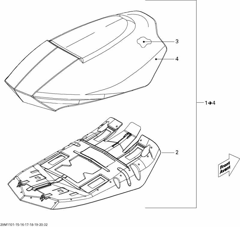  Skidoo Summit X 800R E-TEC, 2011  - Seat