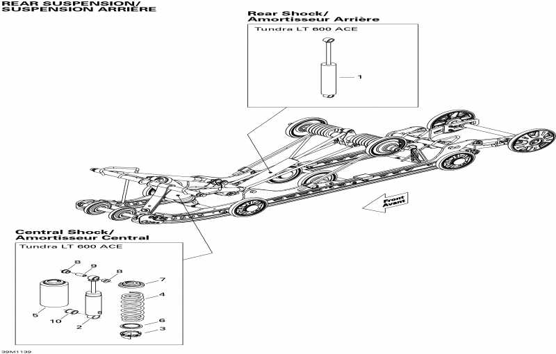 snowmobile BRP SkiDoo  Tundra LT 600ACE, 2011 - Rear Suspension Shocks