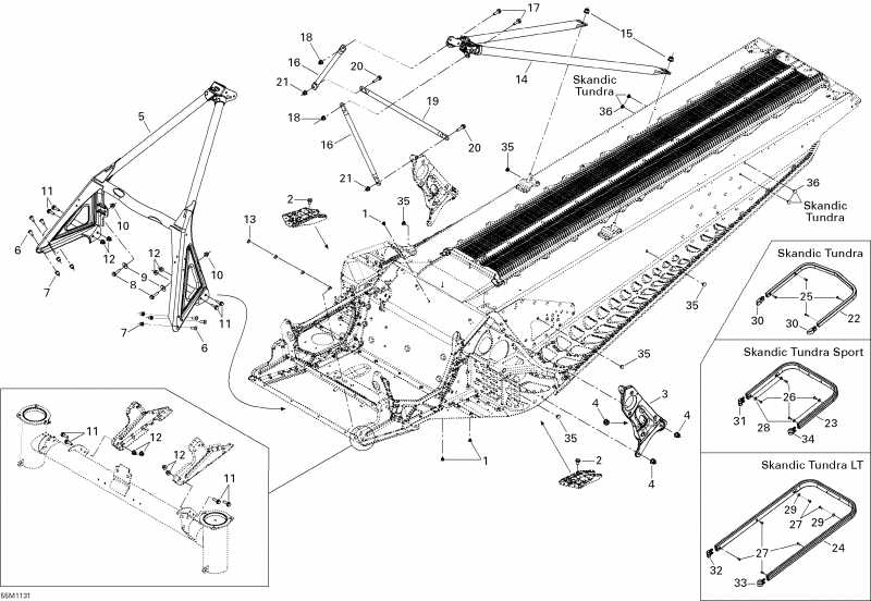 snowmobile SKIDOO Tundra STD & Sport & LT 550F XP-LTS, 2011  - Frame And Components Std