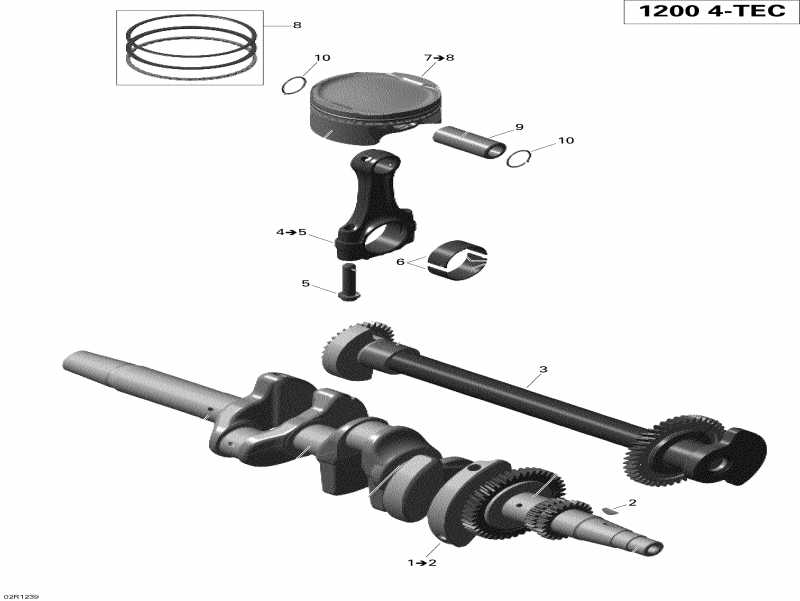  Skidoo Expedition LE 1200 XU, 2012 - Crankshaft, Pistons And Balance Shaft