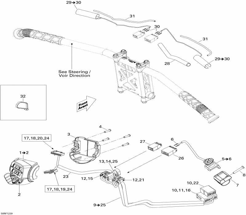 snowmobile BRP SkiDoo  Expedition LE 1200 XU, 2012 - Electrical Accessories, Steering