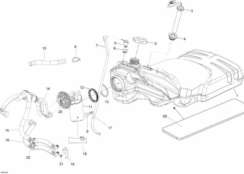 snowmobile Skidoo Expedition SE 600HOETEC XU, 2012 - Fuel System