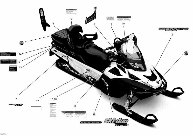 snowmobile Skidoo ������ Expedition SE 600HOETEC XU, 2012 - Decals North America