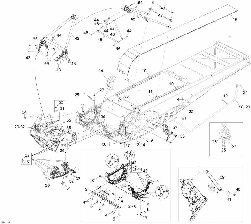 snowmobile Ski-doo  Expedition SE 600HOETEC XU, 2012 - Frame And Components