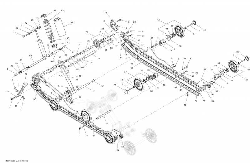 snowmobile Ski-doo Expedition Sport 600ACE LFF, 2012 - Rear Suspension Base And Front Arm